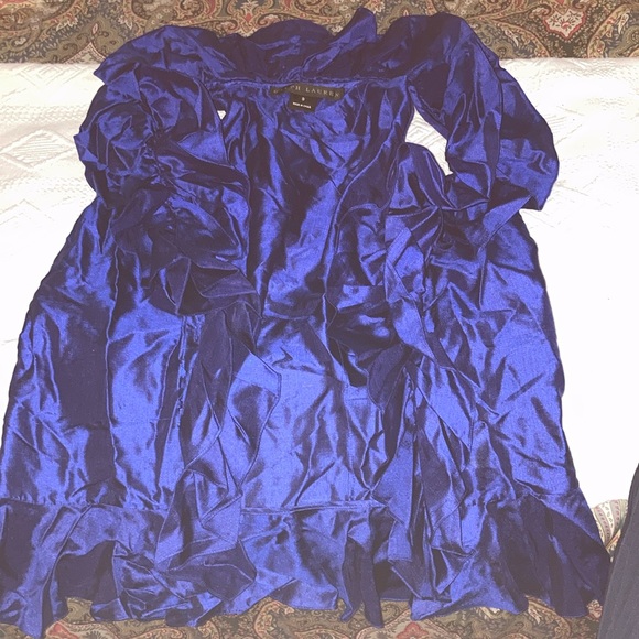 NWT! RALPH LAUREN 100% silk WB LAPIS SOPHIE BLOUSE BLUE! - Picture 2 of 4